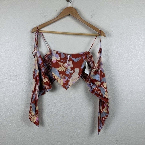 Free People Ava Floral Print Reversible Micro Top Size Small Women - Picture 5 of 12